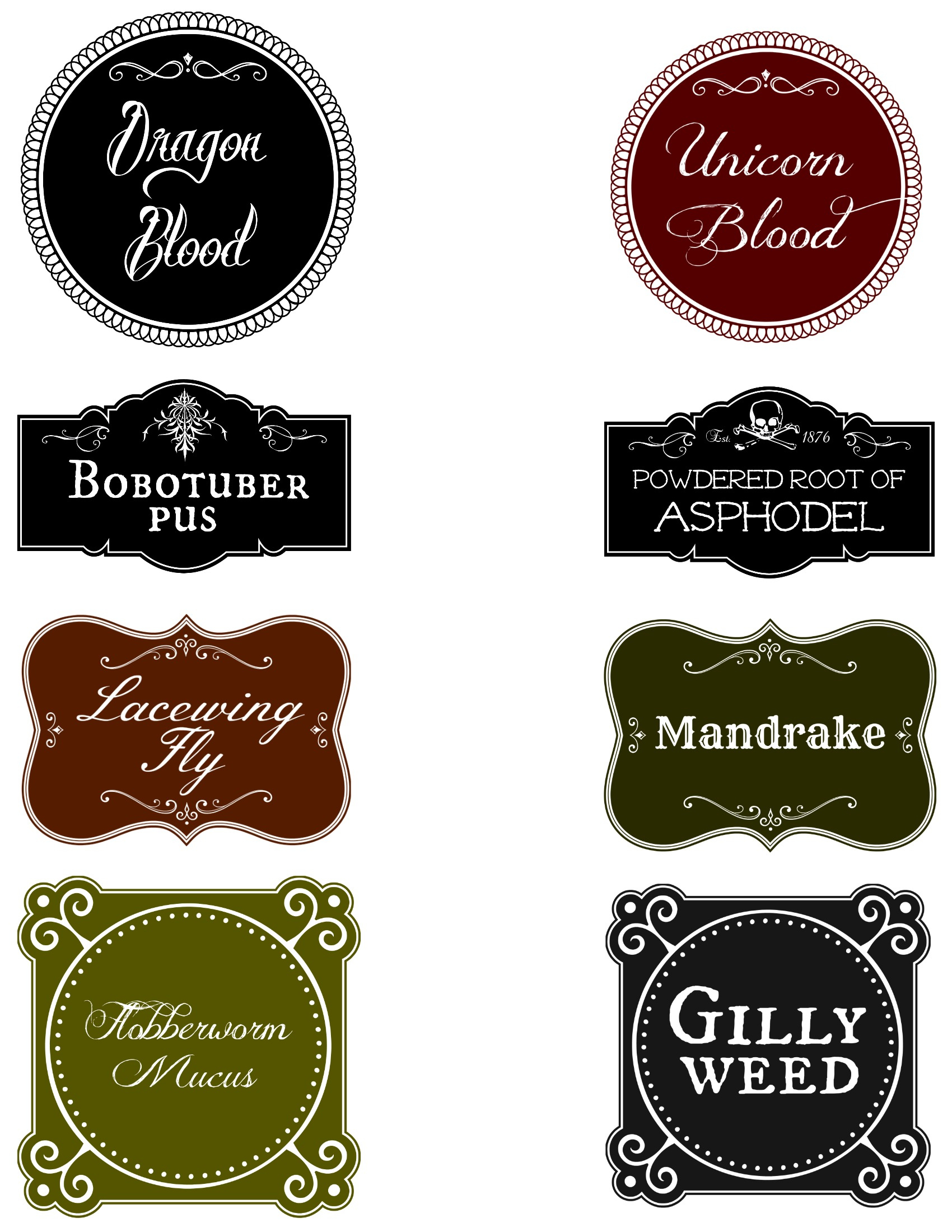 Diy Harry Potter Potion Bottles With Free Printable Labels (And with Harry Potter Potion Labels Free Printable