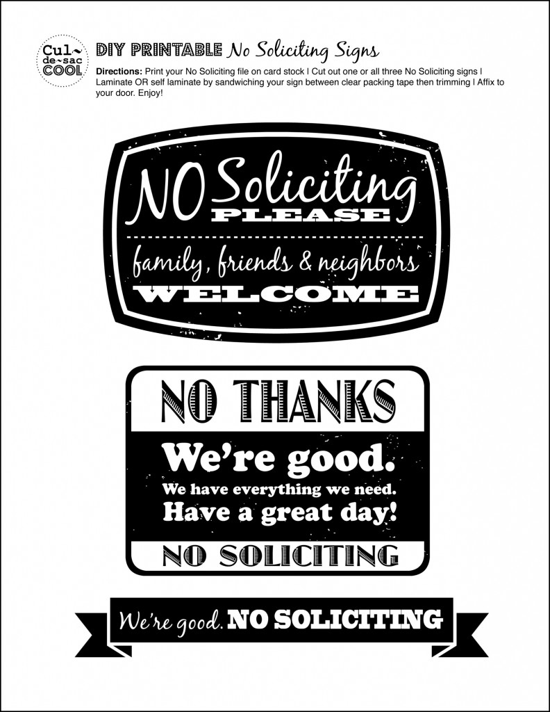 Diy Printable No Soliciting Signs - within No Soliciting Sign Free Printable