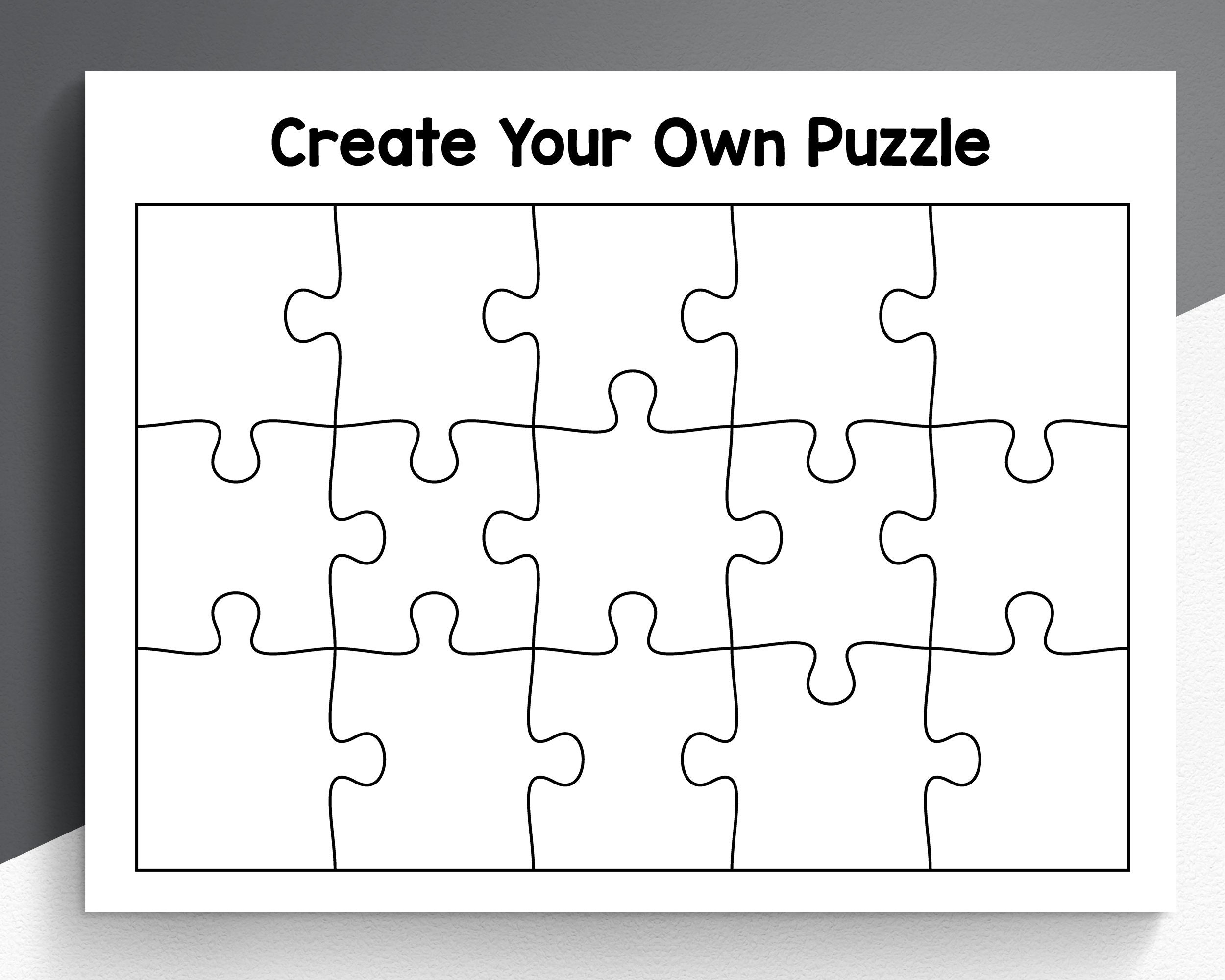 Diy Puzzle Worksheet: Custom Printable Jigsaw For Kids (Pdf) - Etsy intended for Make Your Own Puzzle Printable