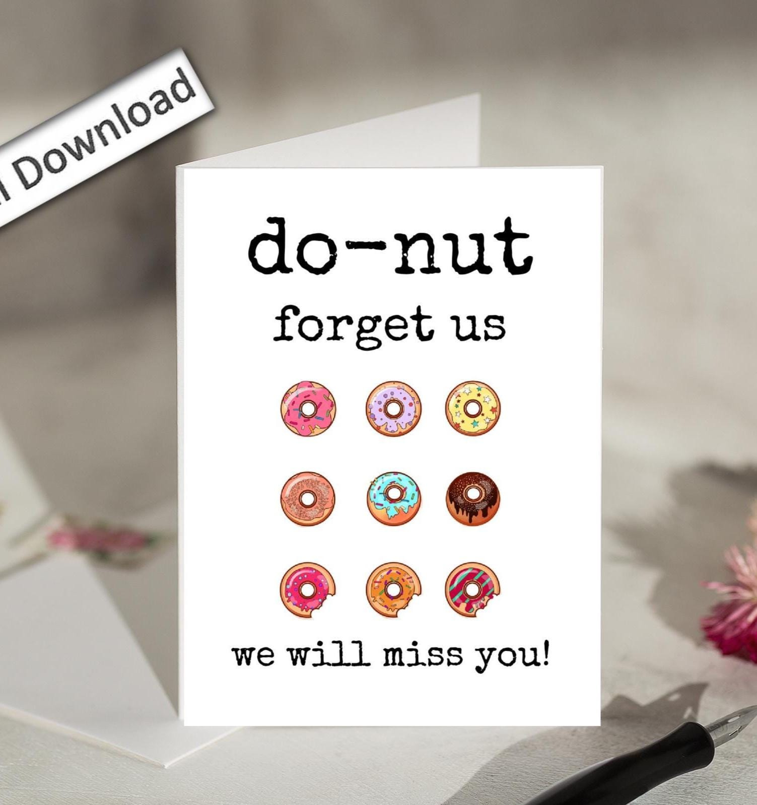 Donut Forget Us Card: Printable Coworker Goodbye Card (4X6 Digital inside Farewell Donut Forget Us Printable