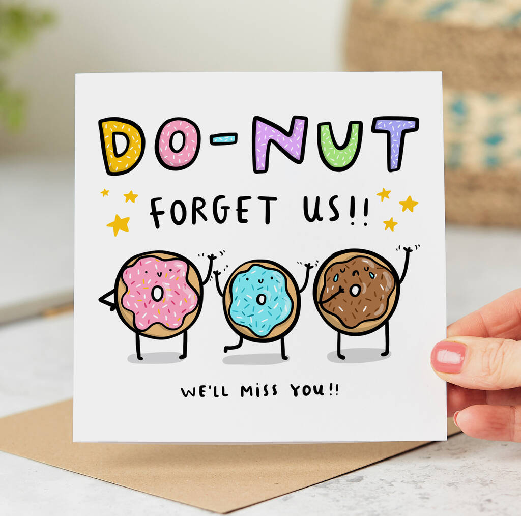 Donut Forget Us' Leaving Cardarrow Gift Co throughout Farewell Donut Forget Us Printable
