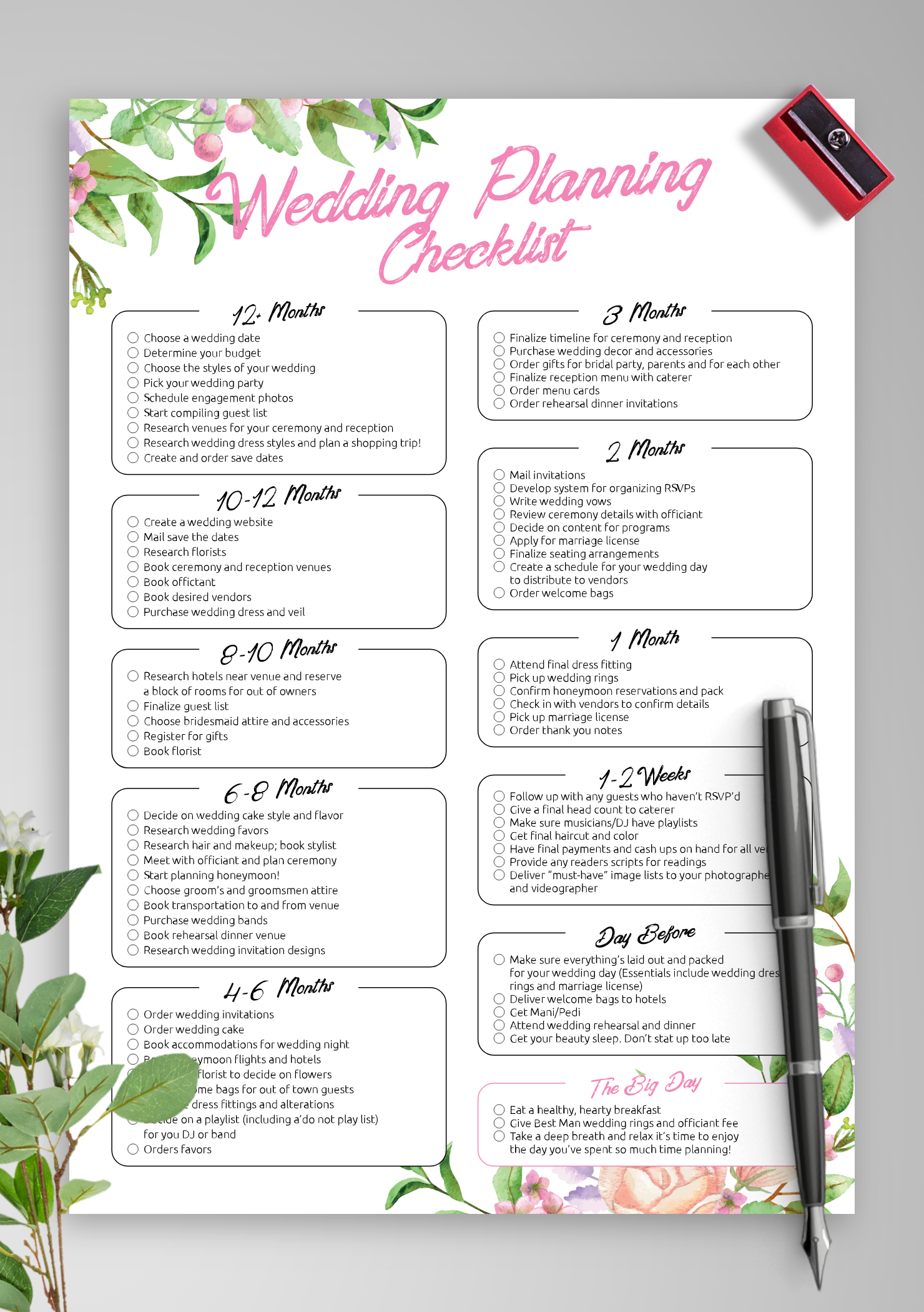 Download Printable Wedding Planning Checklist - Eco Style Pdf regarding Wedding Checklist Printable Free Download