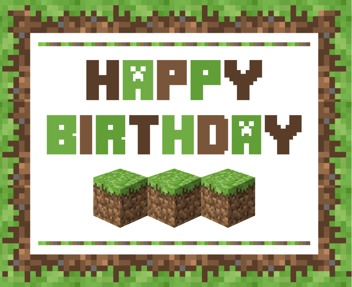 Download These Awesome Free Minecraft Party Printables! | Catch My with regard to Free Printable Minecraft Birthday Card