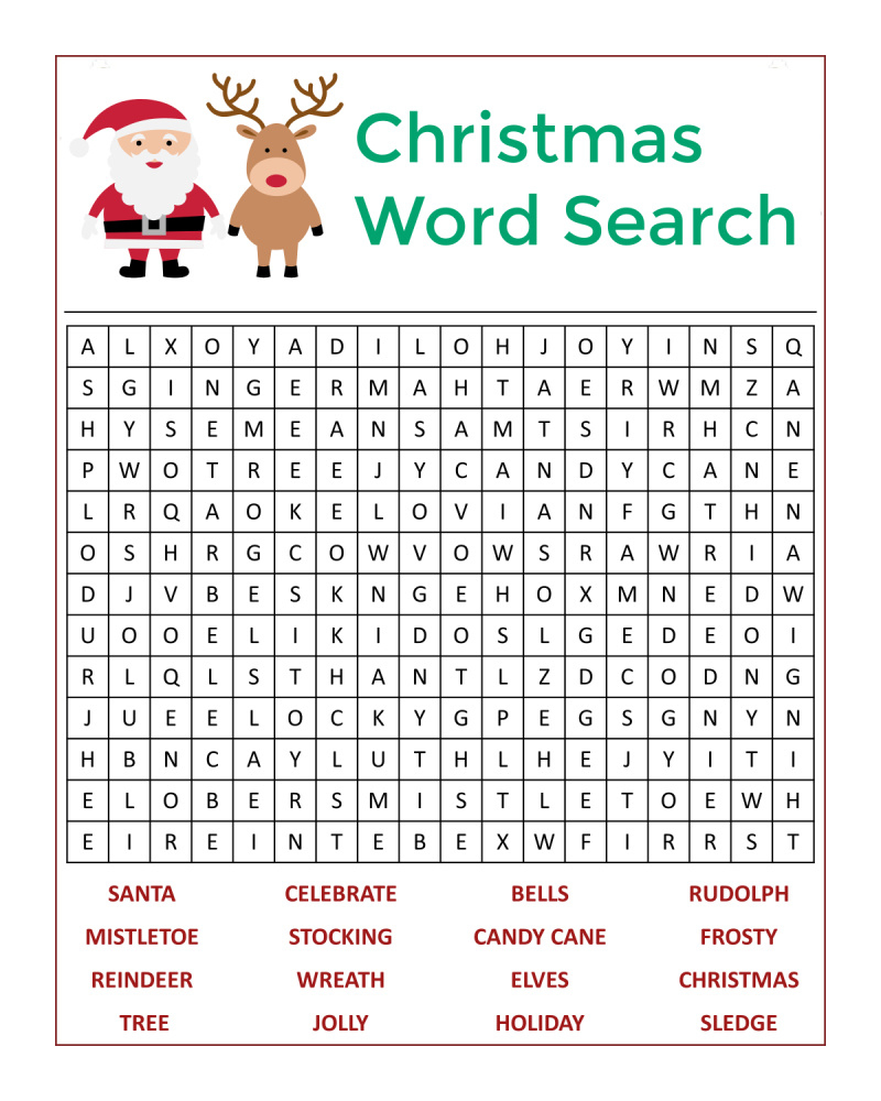 ☃️🎅🏼Santa'S Christmas Word Search Activity Page - Mama Likes This in Christmas Word Find Free Printable