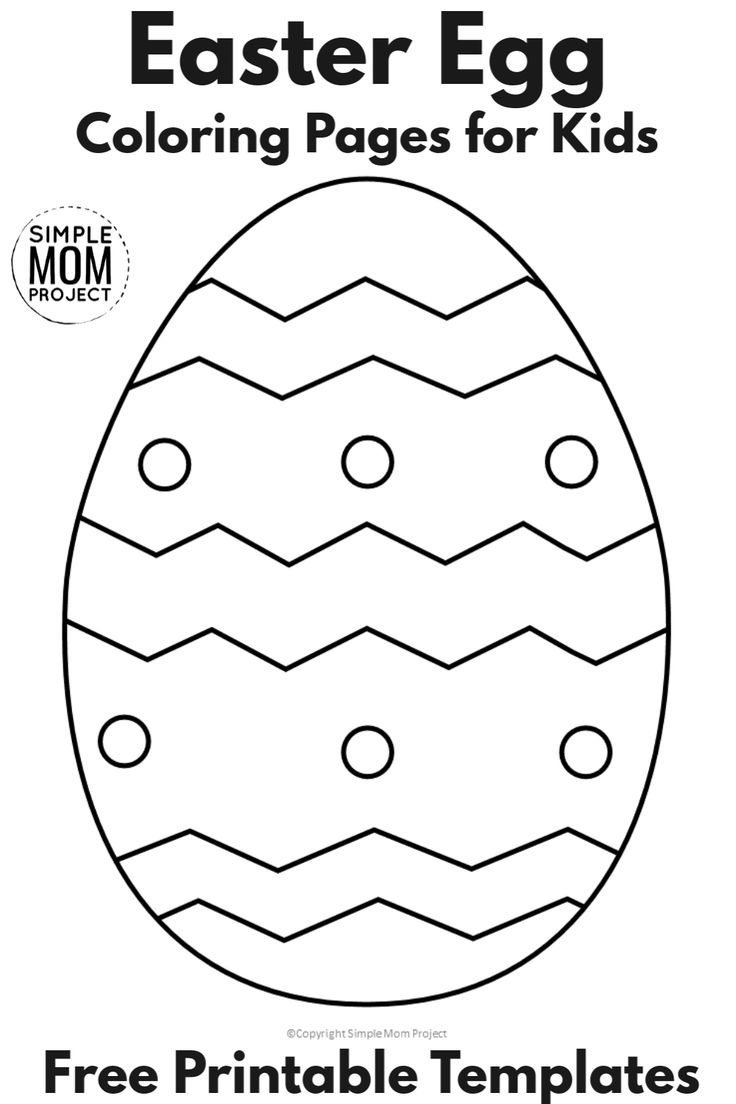 Easter Egg Coloring Pages For Kids With Free Printable Templates with Free Printable Easter Egg Template