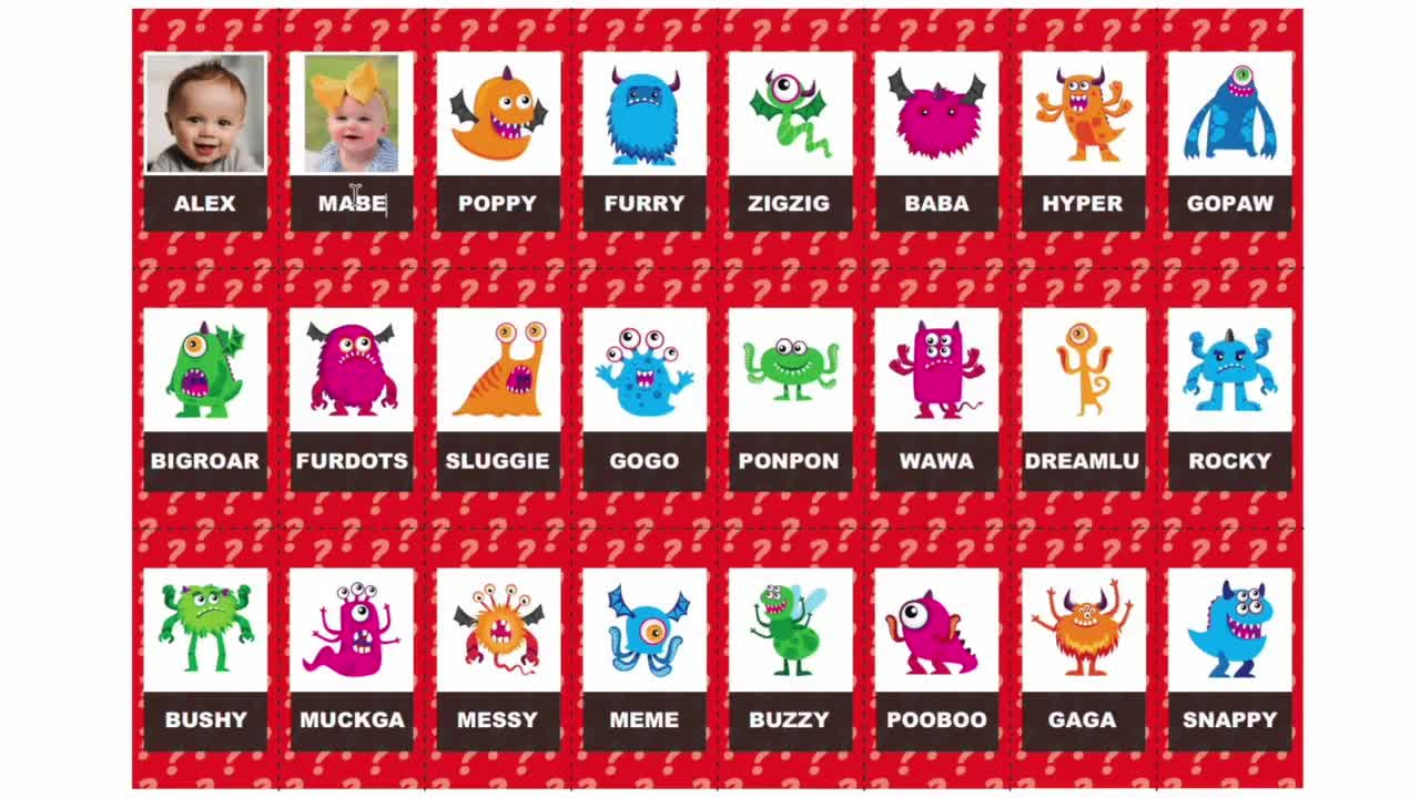 Editable Guess Who Template | Make Your Own Custom Printable Game Board Version 2.0 | Guess Who Cards Template | Monster Characters Sheet with Guess Who Game Character Sheets Printable