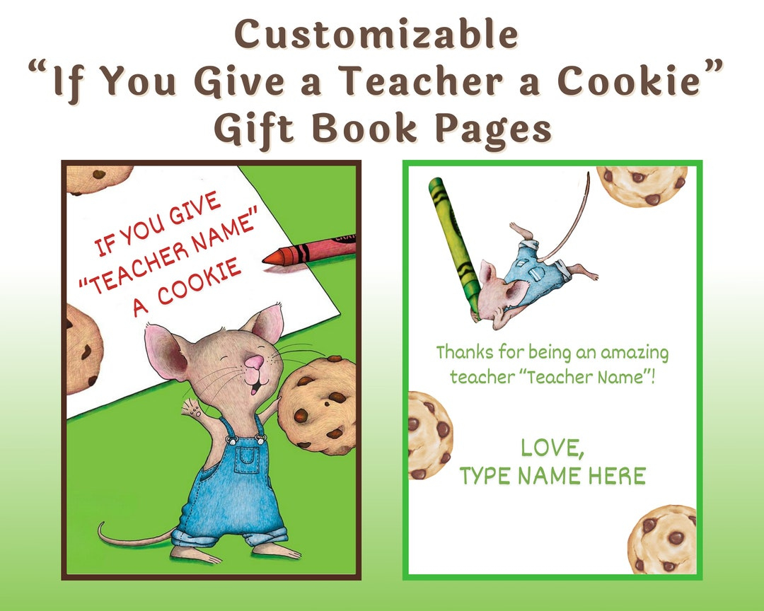 Editable If You Give A Teacher A Cookie Gift Book Cute Gift For pertaining to If You Give a Teacher a Cookie Book Free Printable