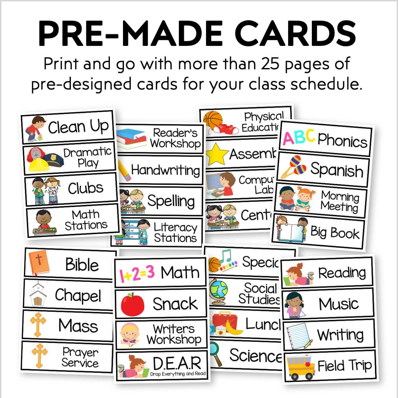 Editable Schedule Cards - Daily Schedule - Kinder Craze intended for Free Printable Printable Classroom Schedule Cards