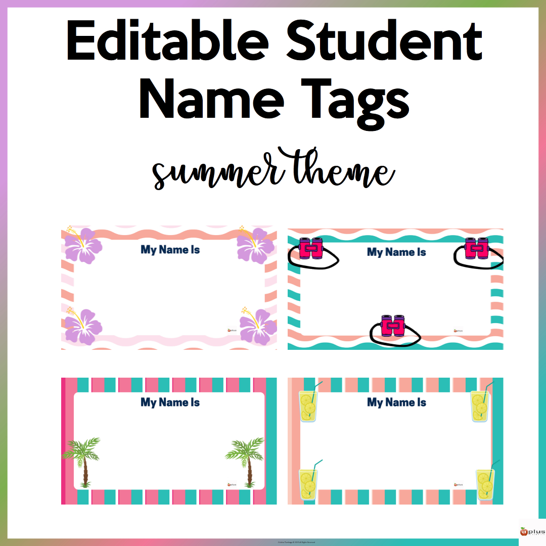 Editable Student Name Tags Summer Theme | Madeteachers throughout Free Printable Summer Name Tags