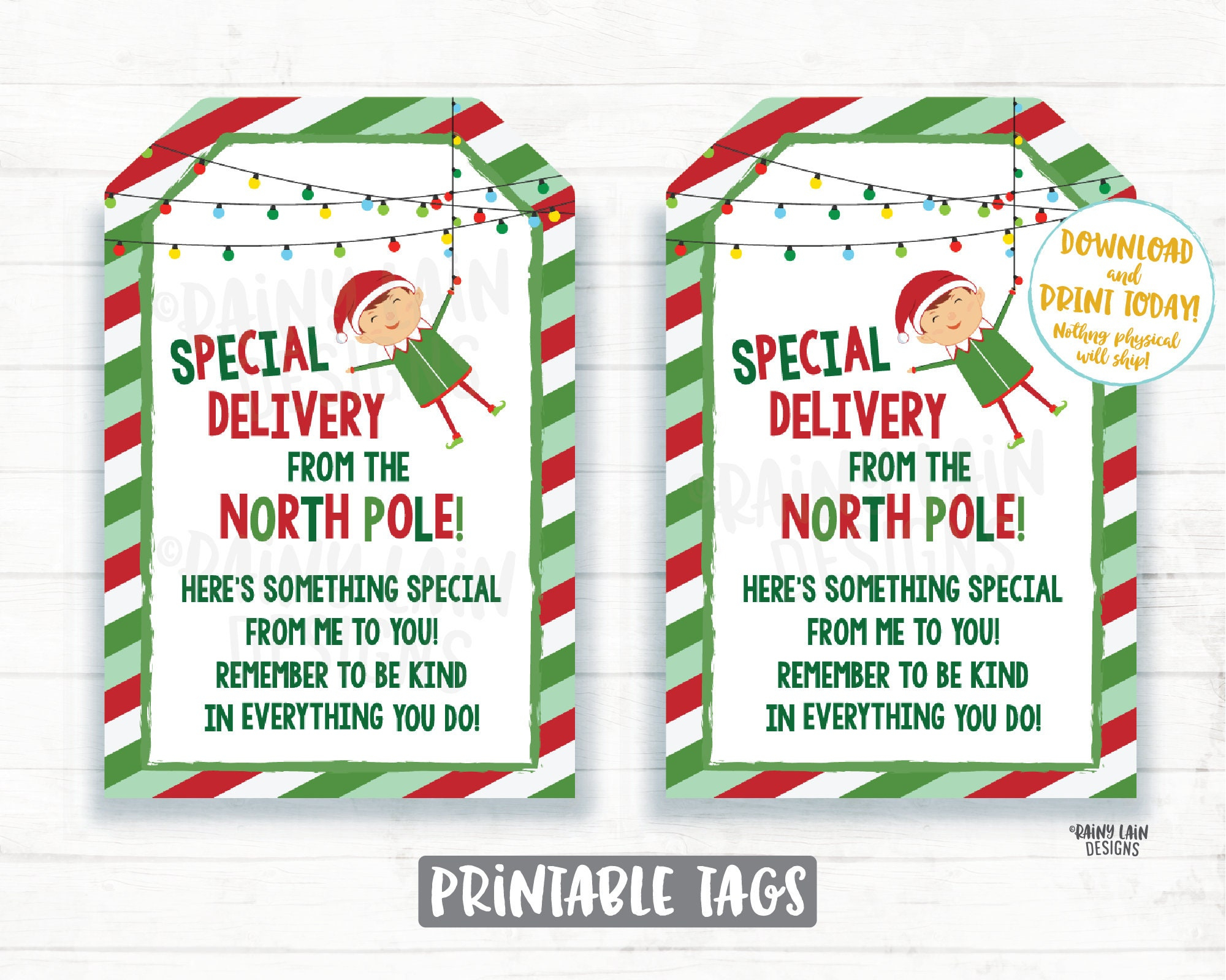 Elf Special Delivery Tags, Elf Ideas, Treat Tags, Printable in Elf on the Shelf Special Delivery Printable