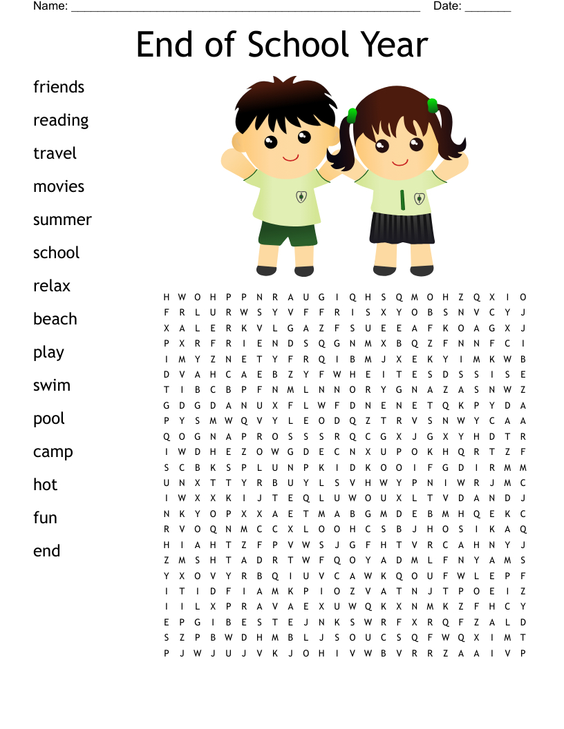 End Of School Year Word Search - Wordmint with regard to End Of School Year Word Search Free Printable
