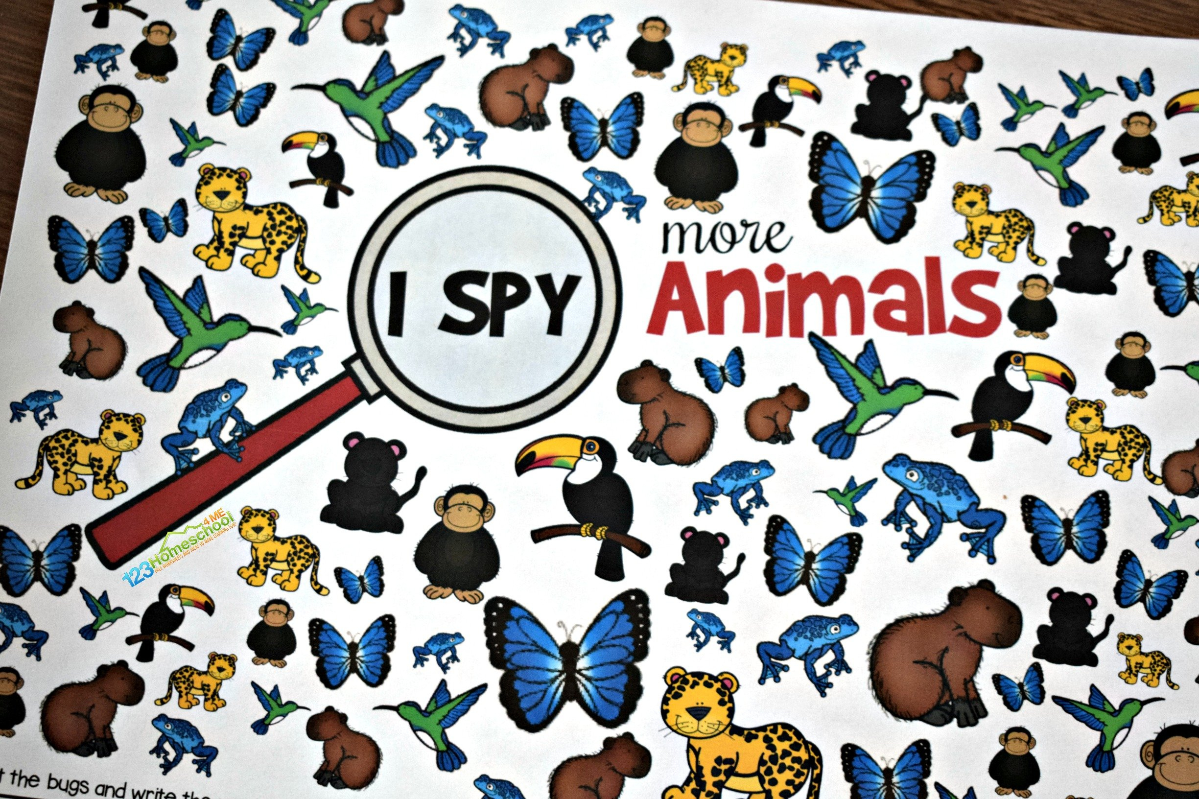 ππ¦ππ¦Free Animal I Spy Printables Worksheets For Kids Pdf inside Free I Spy Printables For Kindergarten