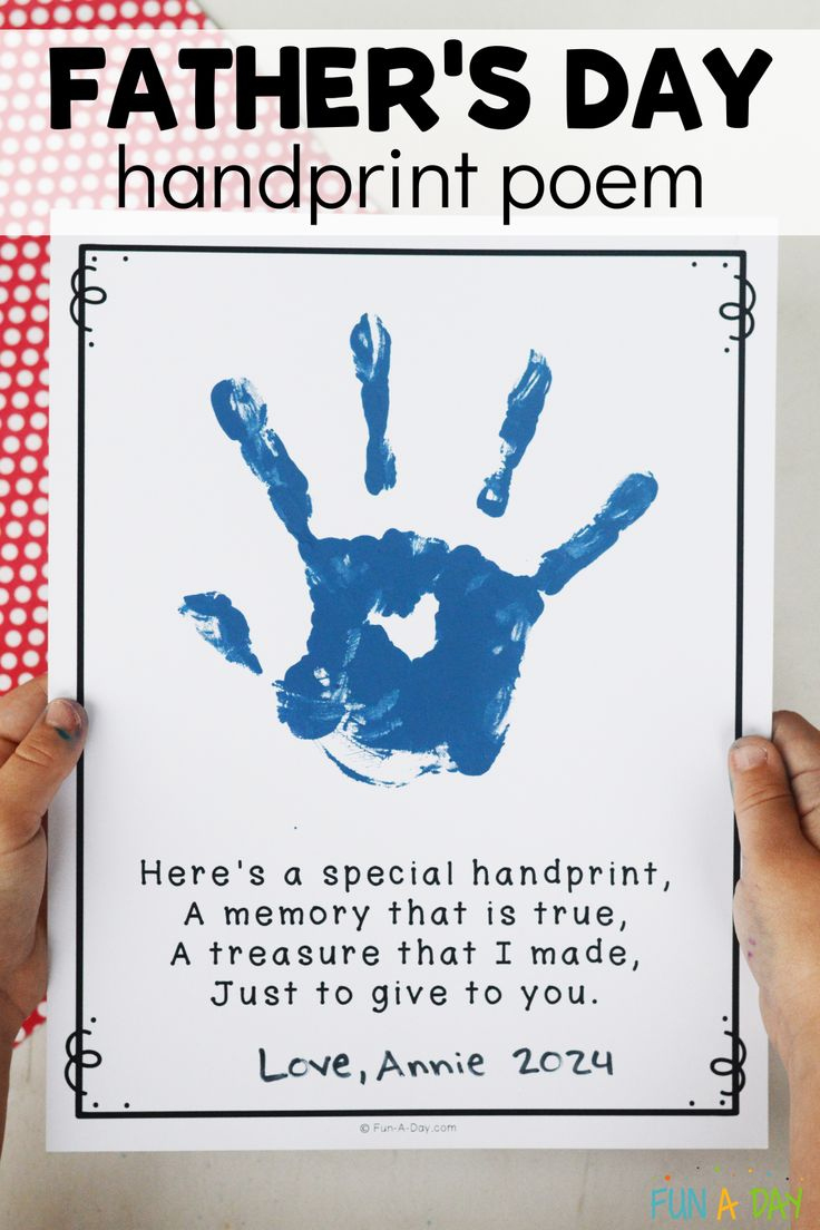 Father'S Day Handprint Poem Free Printable in Father's Day Handprint Free Printable