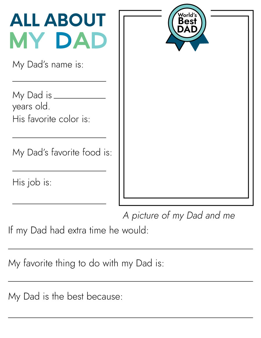 Father&amp;#039;S Day Printable Fill In Sheet From Thirty Handmade Days inside Father&amp;#039;S Day Fill In The Blank For Kids Free Printable