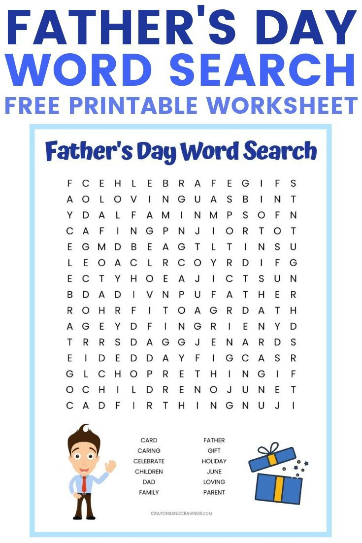 Father'S Day Word Search Free Printable For Kids throughout Father'S Day Printables For Kids