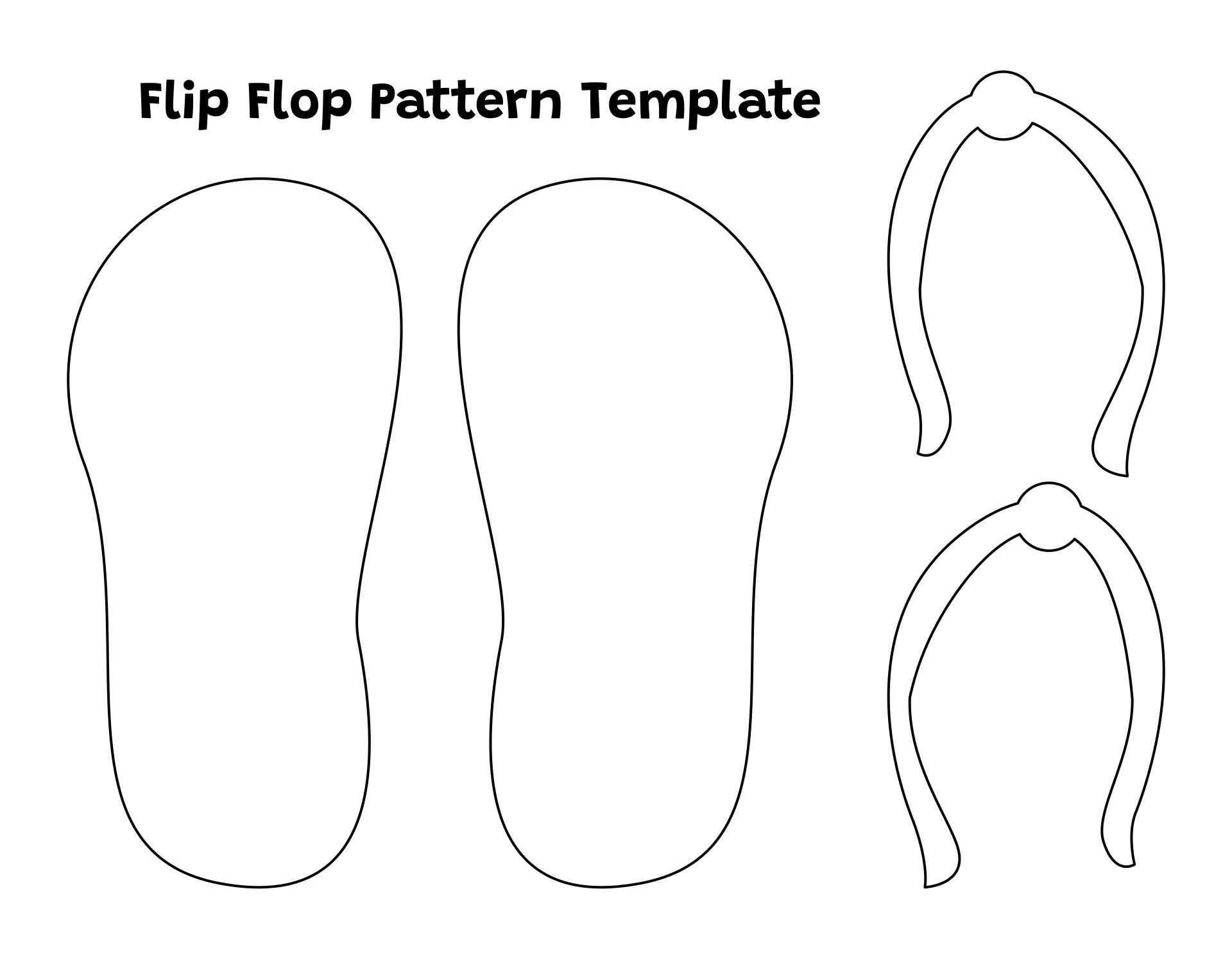 Flip Flop Template Set: Printable Pages For Coloring & Craft inside Free Printable Flip Flop Template Printable