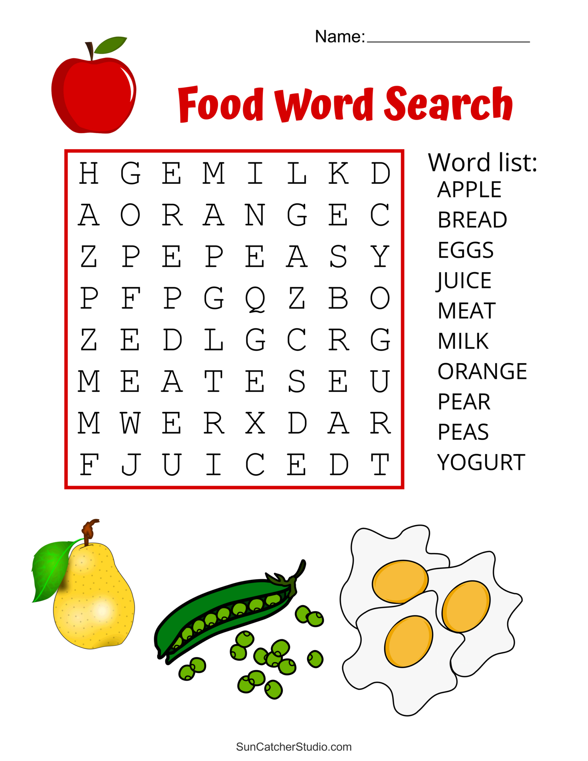 Food Word Search (Free Printable Puzzles) – Free Printables in Easy Word Search Puzzles Printable