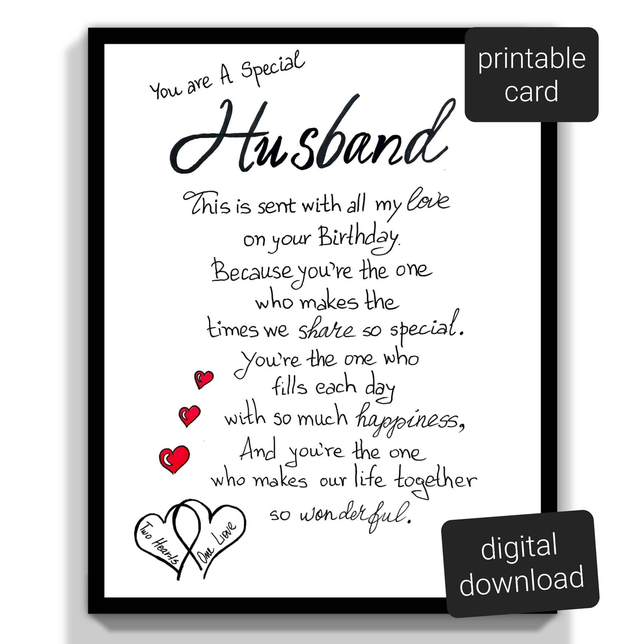 For Husband Birthday Printable Birthday Cards For Boyfriend The for Birthday Card For Husband Printable