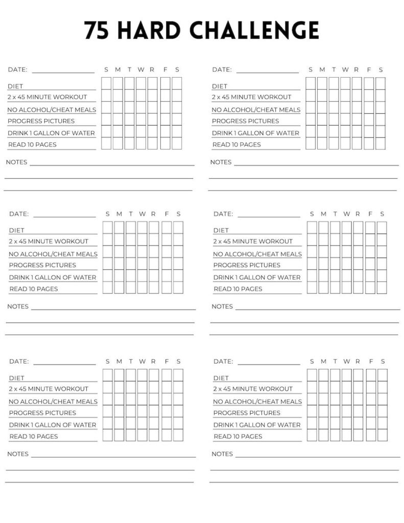 Free 75 Hard Printable Calendar - Originalmom with regard to Free Printable 75 Hard Tracker