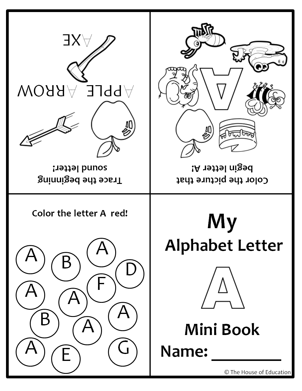 Free Alphabet Uppercase Letter A Mini Book/Foldable Mini Book/Free intended for Alphabet Mini Books Printable Free