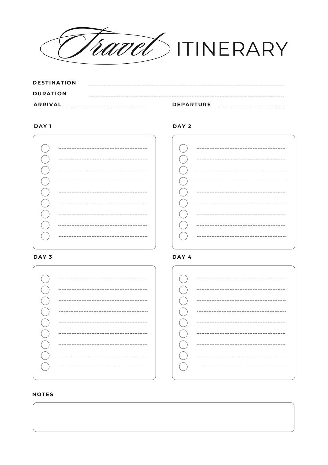 Free And Customizable Itinerary Planner Templates | Canva with regard to Downloadable Free Printable Vacation Planner Template