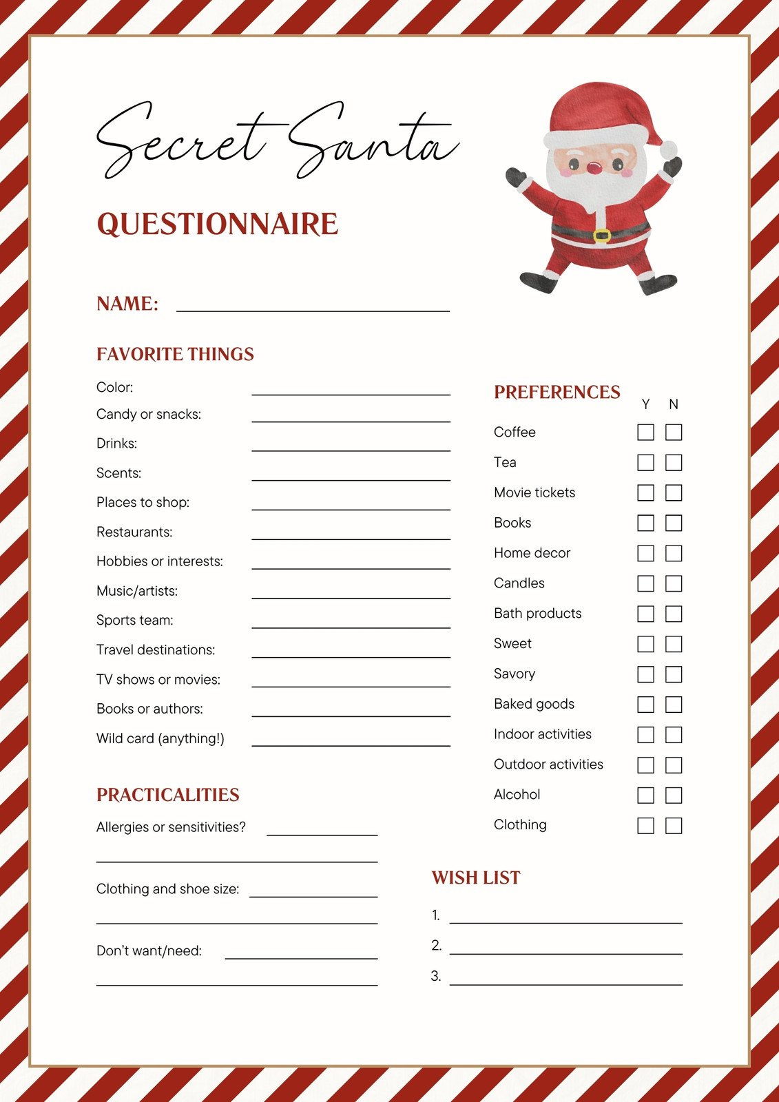 Free And Customizable Secret Santa Templates intended for Free Printable Secret Santa List