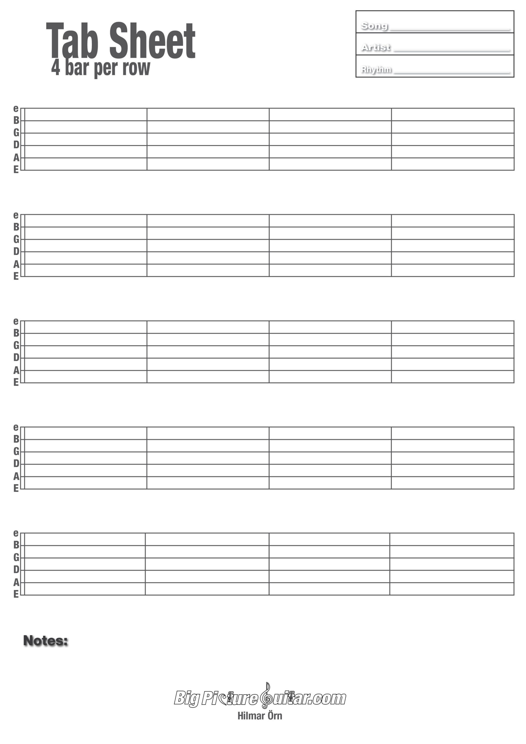 Free Blank Sheet Music For Guitar with regard to Free Printable Guitar Sheet Music
