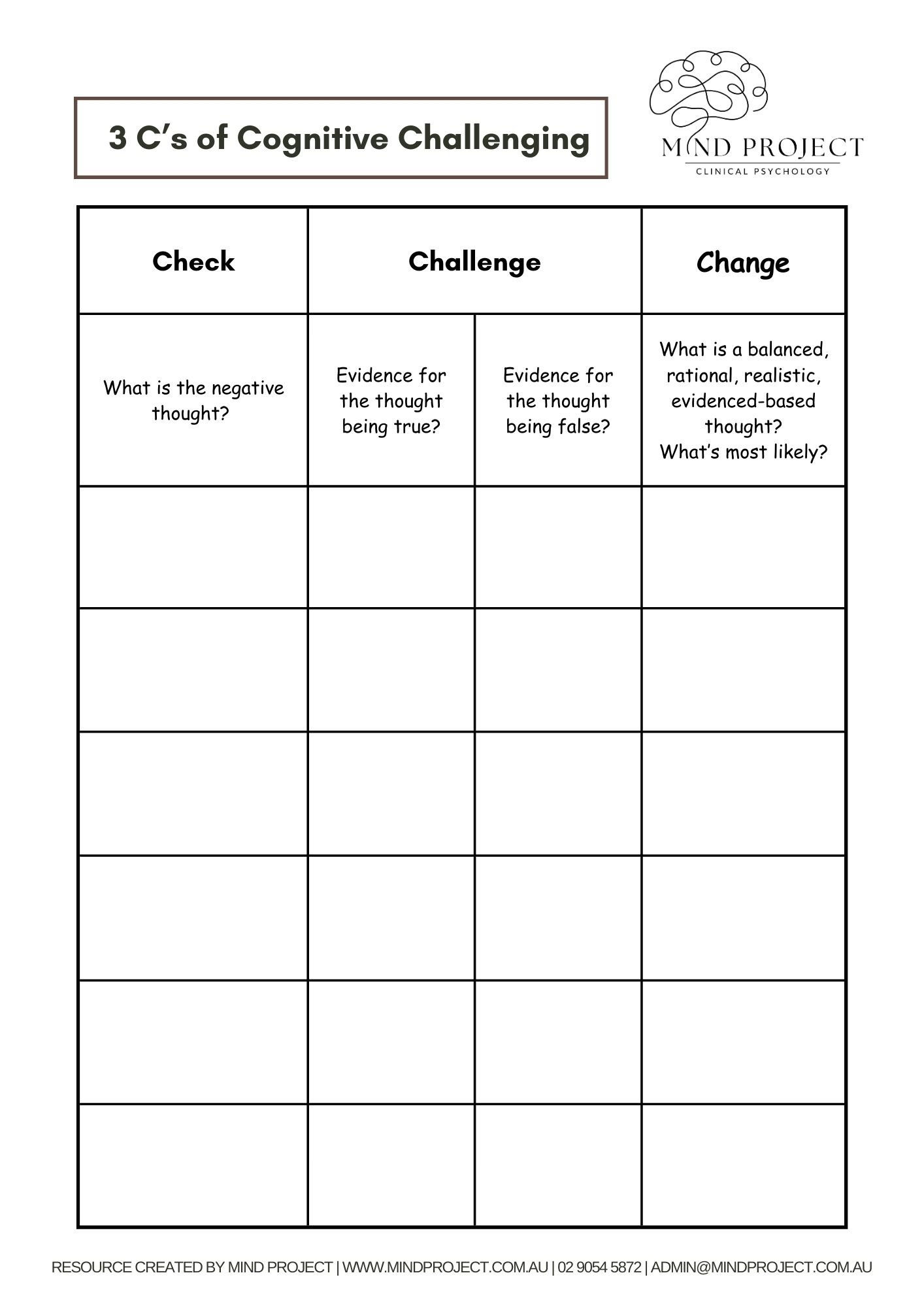 Free Cbt Worksheets | Cognitive Behavioural Therapy Resources inside Free Printable Cbt Therapy Worksheets
