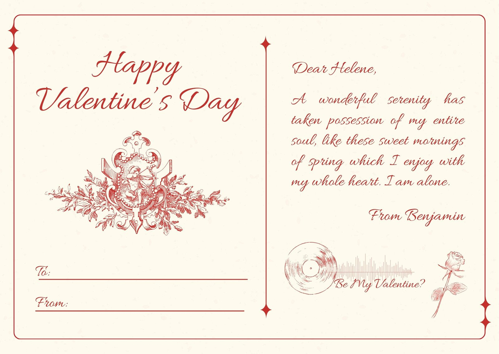 Free Custom Printable Valentine'S Day Card Templates | Canva with regard to Printable Valentine's Day Card