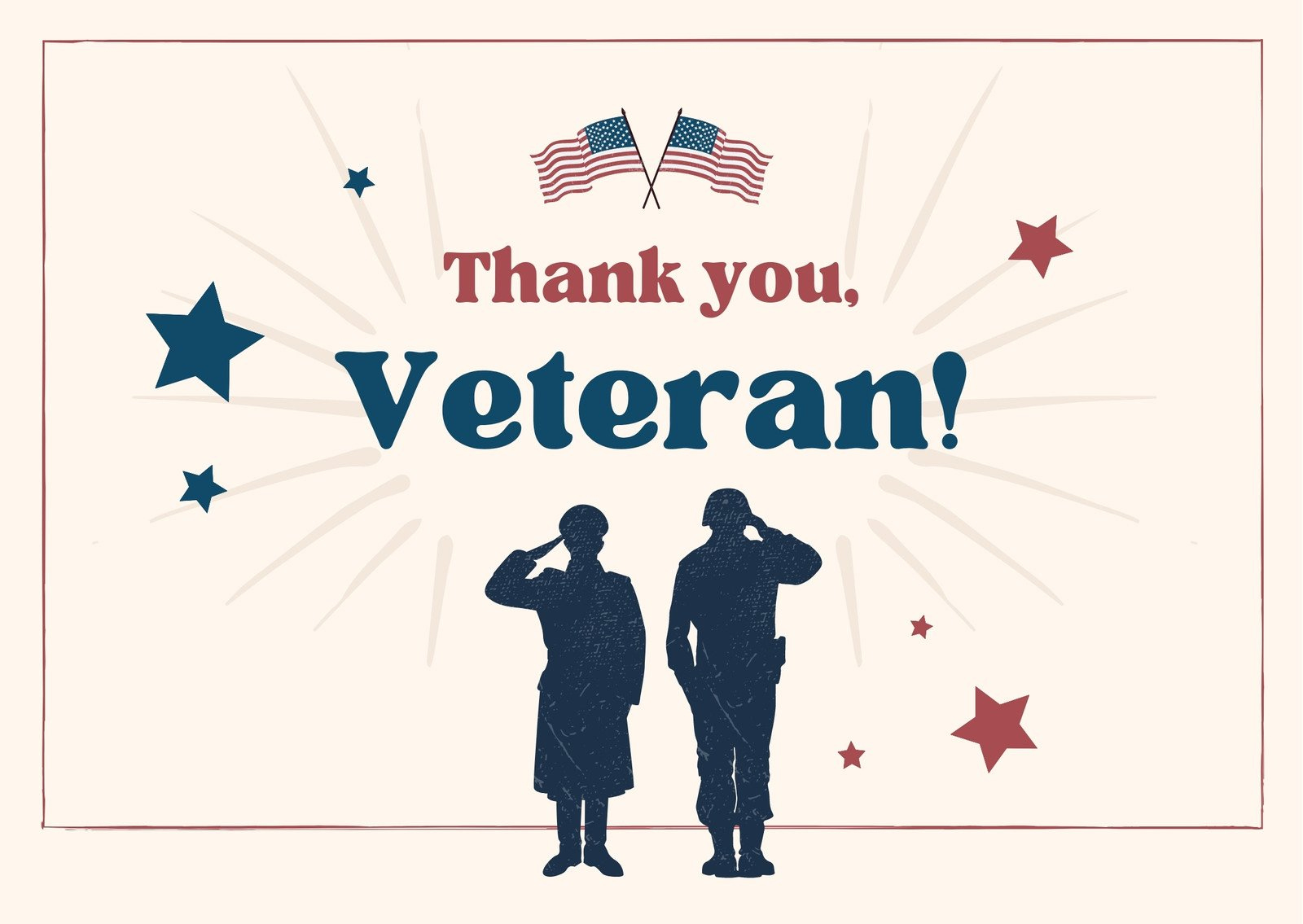 Free Custom Printable Veterans Day Card Templates | Canva within Veterans Thank You Cards Free Printable