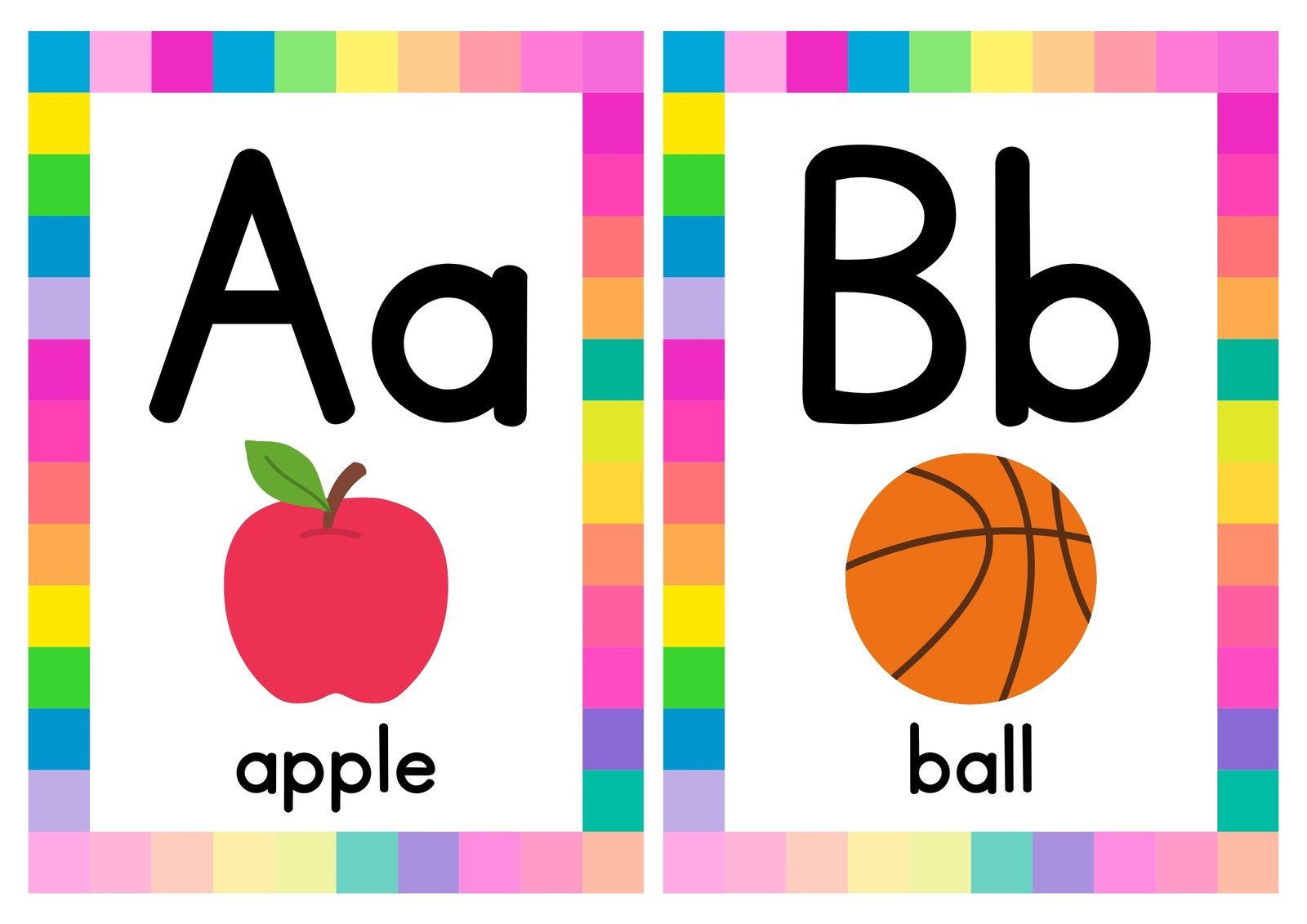 Free Customizable Alphabet Flashcard Templates | Canva intended for Printable Alphabet Letters with Pictures