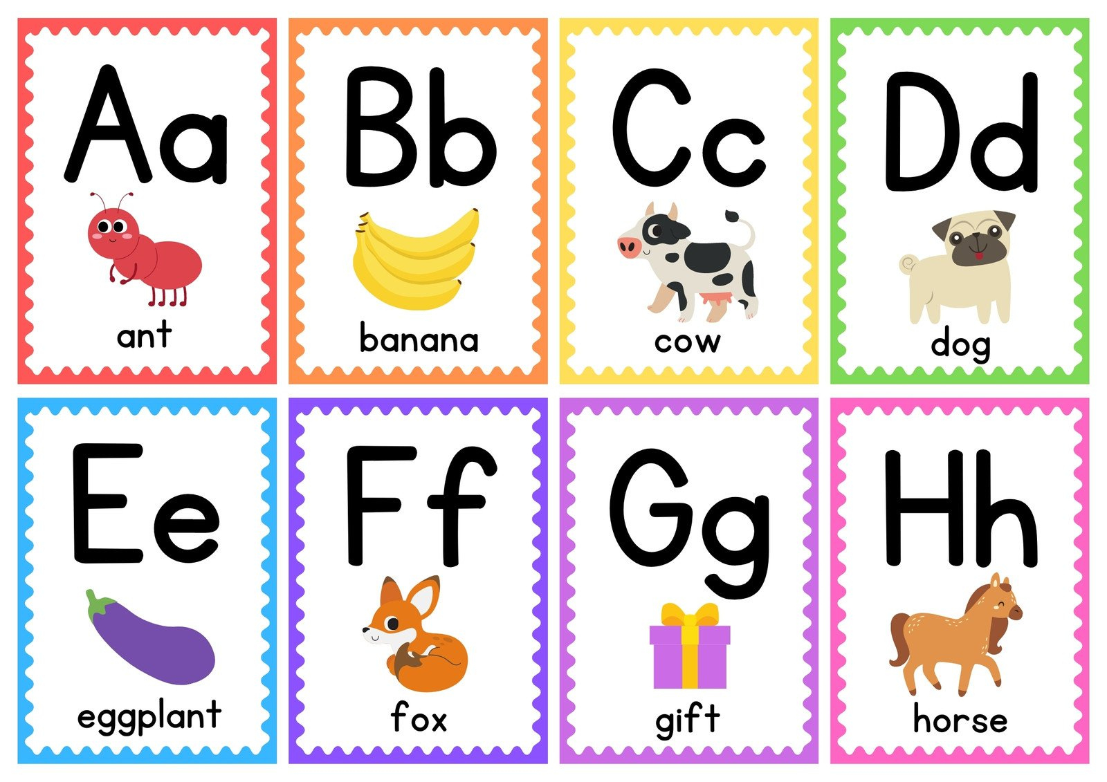 Free Customizable Alphabet Flashcard Templates | Canva regarding Printable Alphabet Letters With Pictures