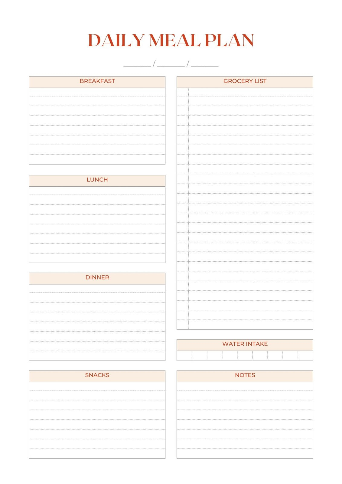 Free, Customizable Meal Planner Menu Templates | Canva pertaining to Printable Grocery List With Meal Planner