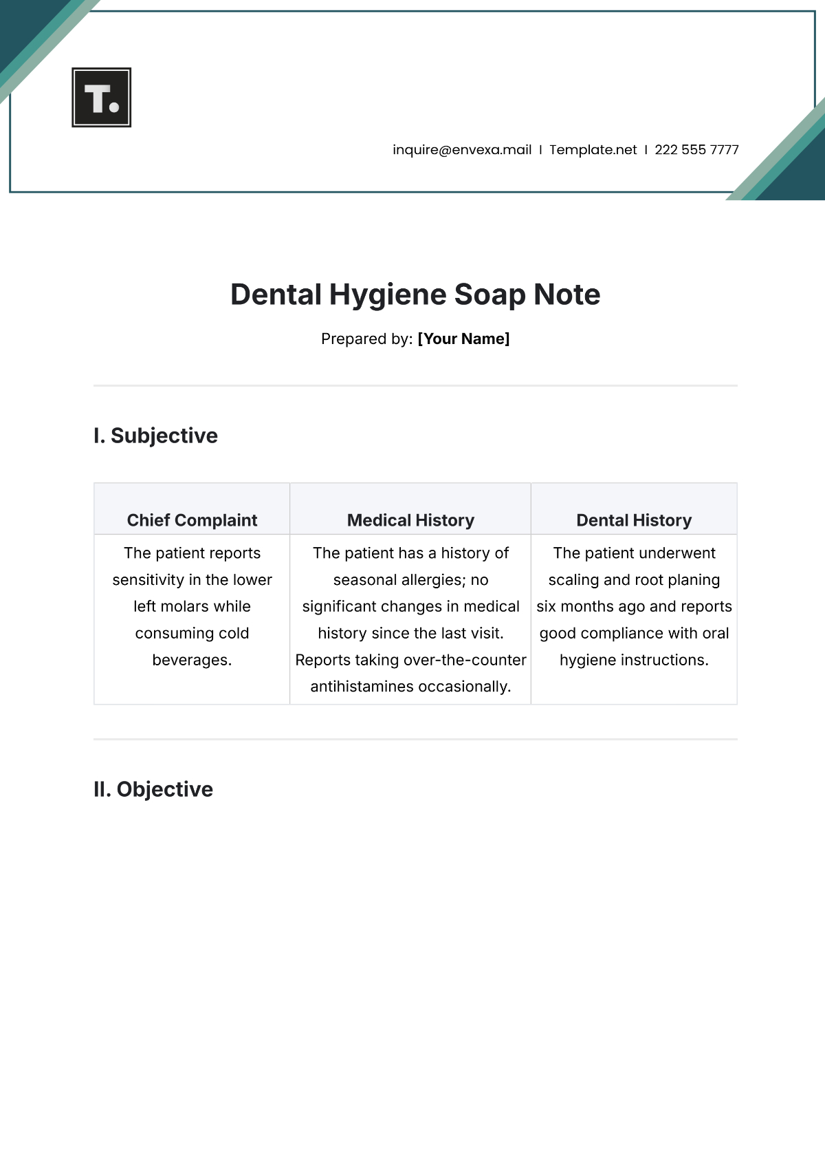 Free Dental Hygiene Soap Note Template To Edit Online intended for Printable Dental Clinical Notes Template