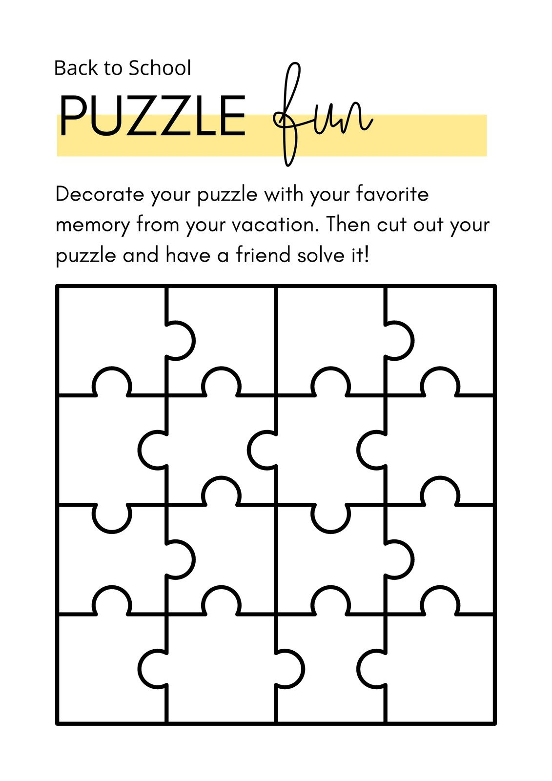 Free Editable Puzzle Templates | Canva throughout Make Your Own Puzzle Printable