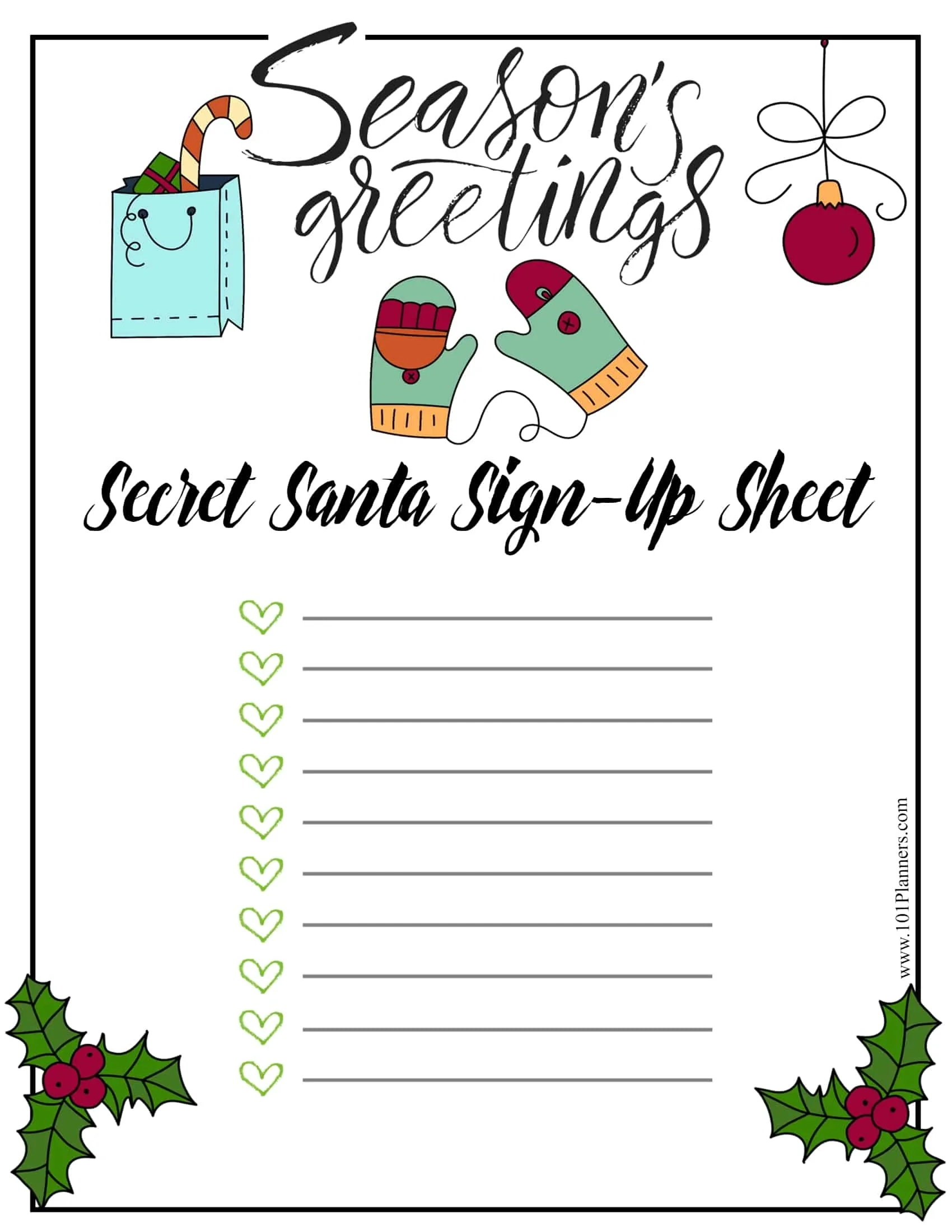 Free Editable Secret Santa Form Template with Free Printable Secret Santa Sign Up Sheet For Work