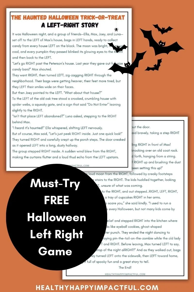 Free Halloween Left Right Game Printable (For Kids & Parties) with regard to Halloween Left Right Game Free Printable
