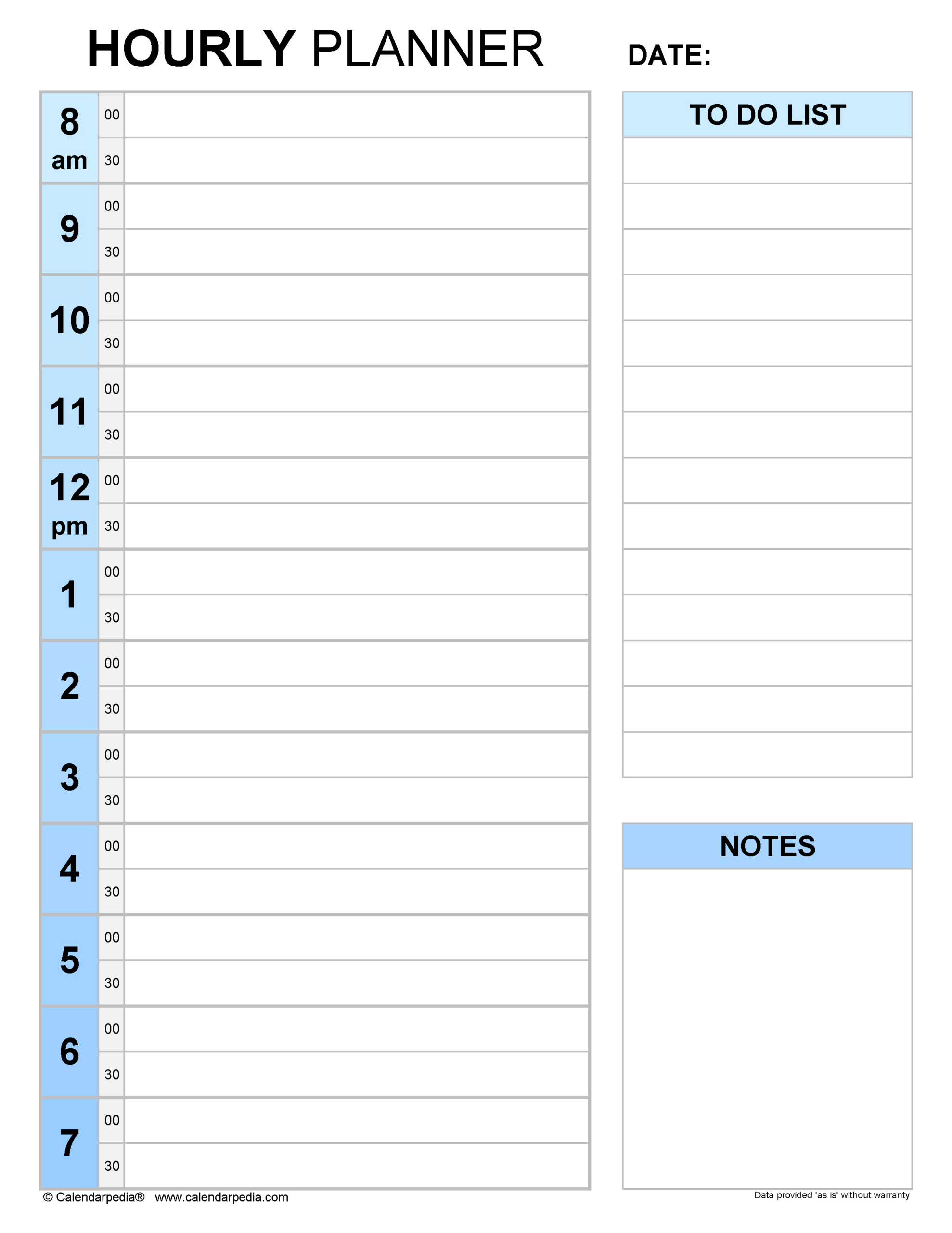 Free Hourly Planners In Pdf Format - 20+ Templates intended for Hour By Hour Printable Schedule