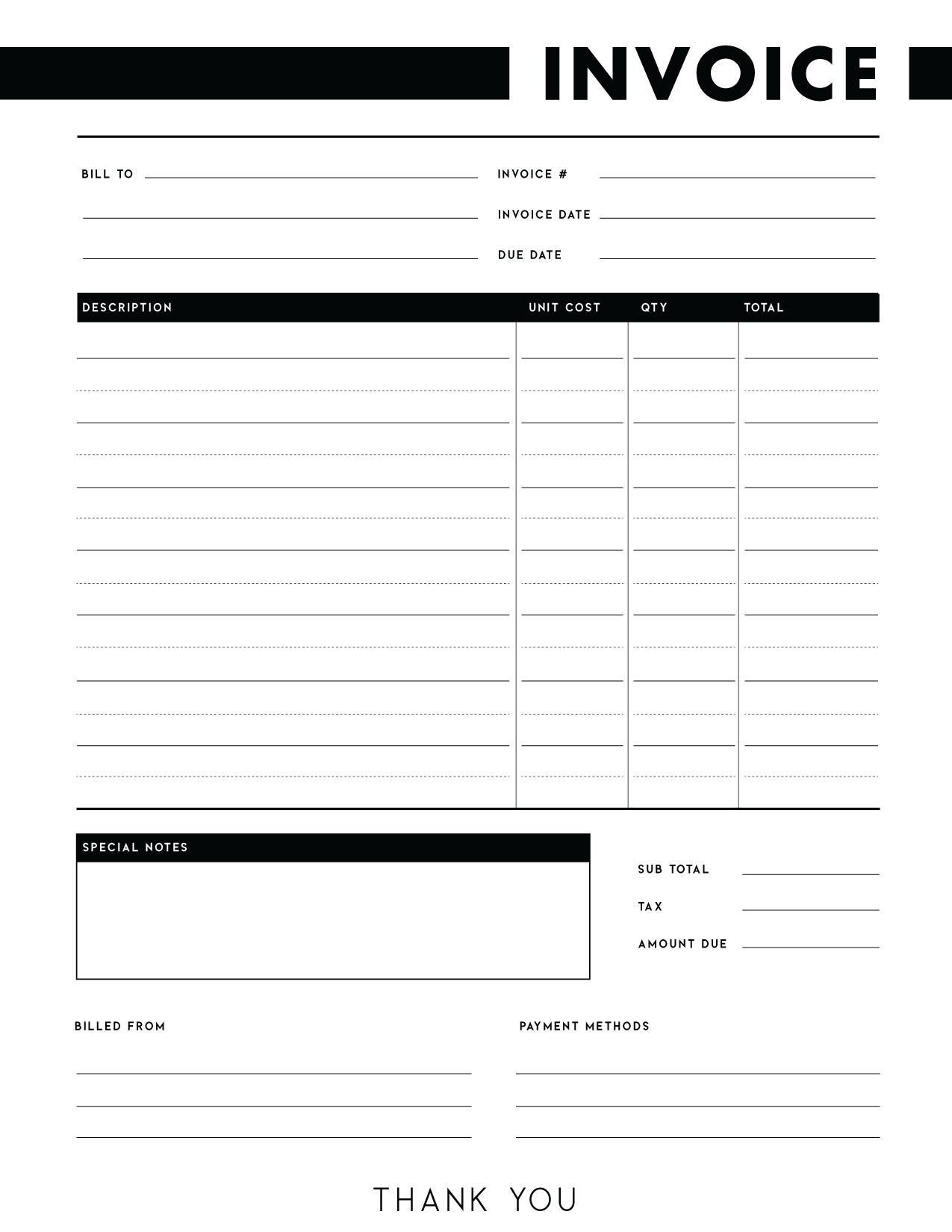 Free Invoice Templates Pdf - World Of Printables with Printable Invoice Template Free
