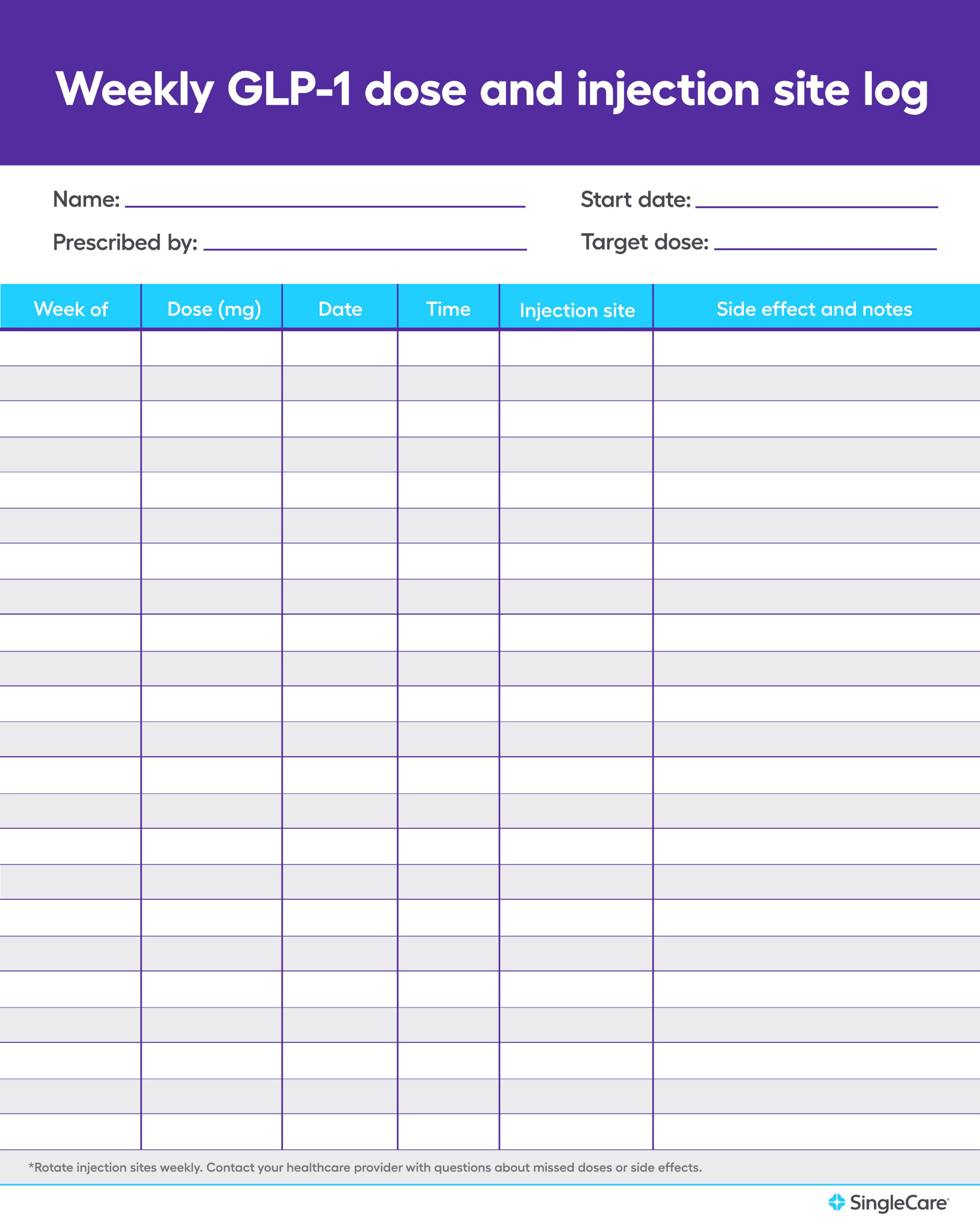 Free Medication List Templates For Patients And Caregivers within Free Printable Injection Log Sheet