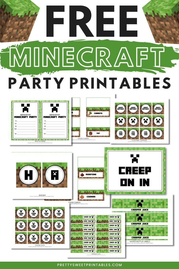 Free Minecraft Party Printables pertaining to Free Minecraft Printables For Parties