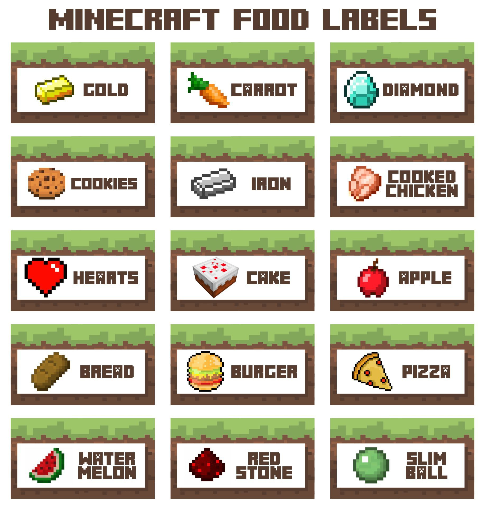 Free Minecraft Printable Labels Free, Download Free Minecraft with regard to Free Minecraft Printables Food Labels