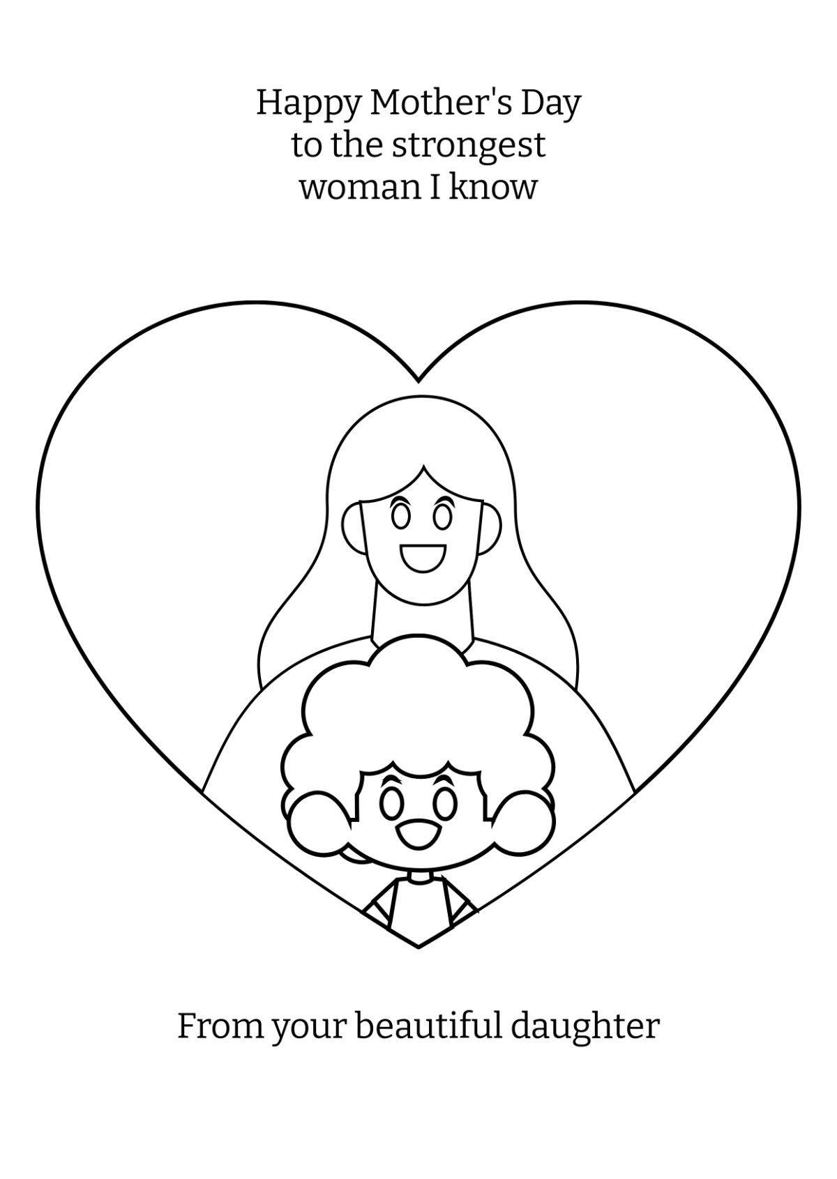 Free Mother'S Day Card Drawing Template To Edit Online for Free Printable Mother'S Day Cards For Daughter