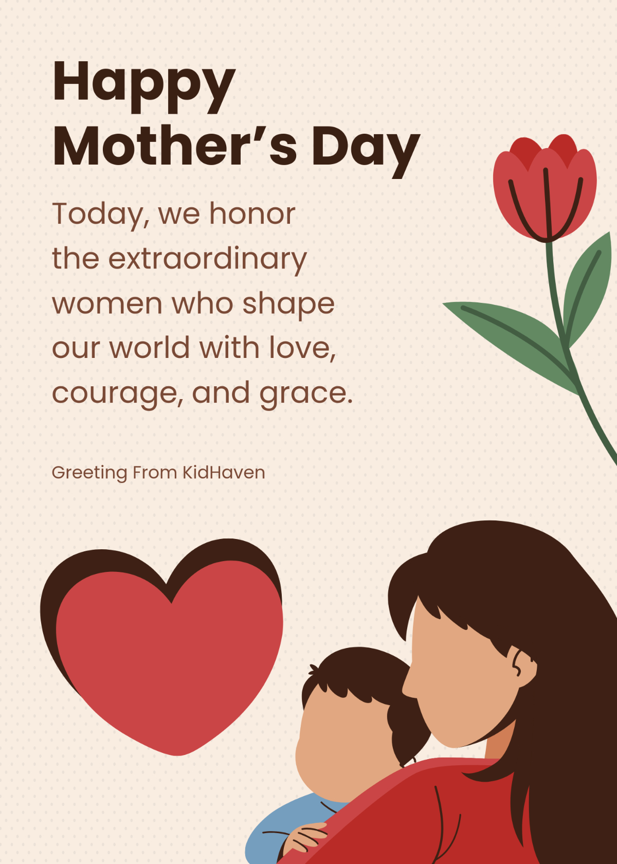 Free Mother'S Day Card Message Template To Edit Online within Free Printable Mother'S Day Cards For Daughter