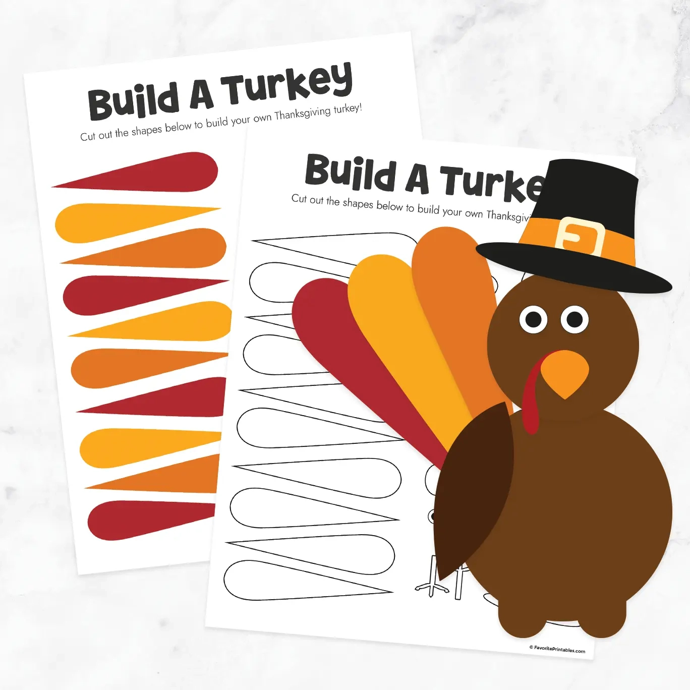 Free Printable Build A Turkey Cutout - Favorite Printables for Thanksgiving Turkey Template Printable