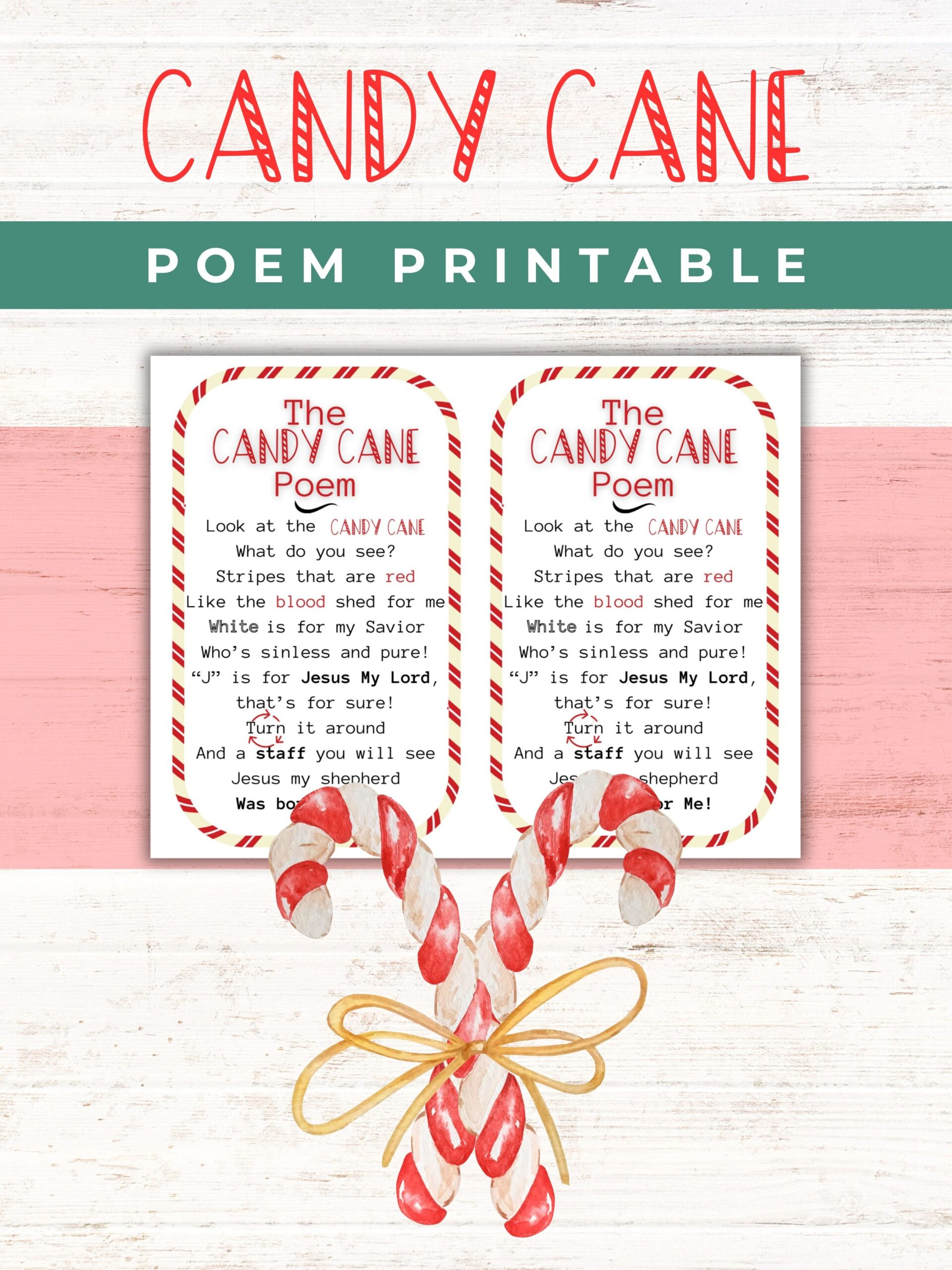 Free Printable Candy Cane Poem | Healing Home throughout Christian Story Of The Candy Cane Printable