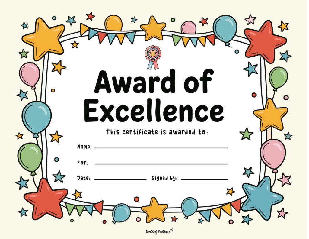 Free Printable Certificate Of Achievement Templates For Kids with regard to Free Printable Diplomas For Kindergarten
