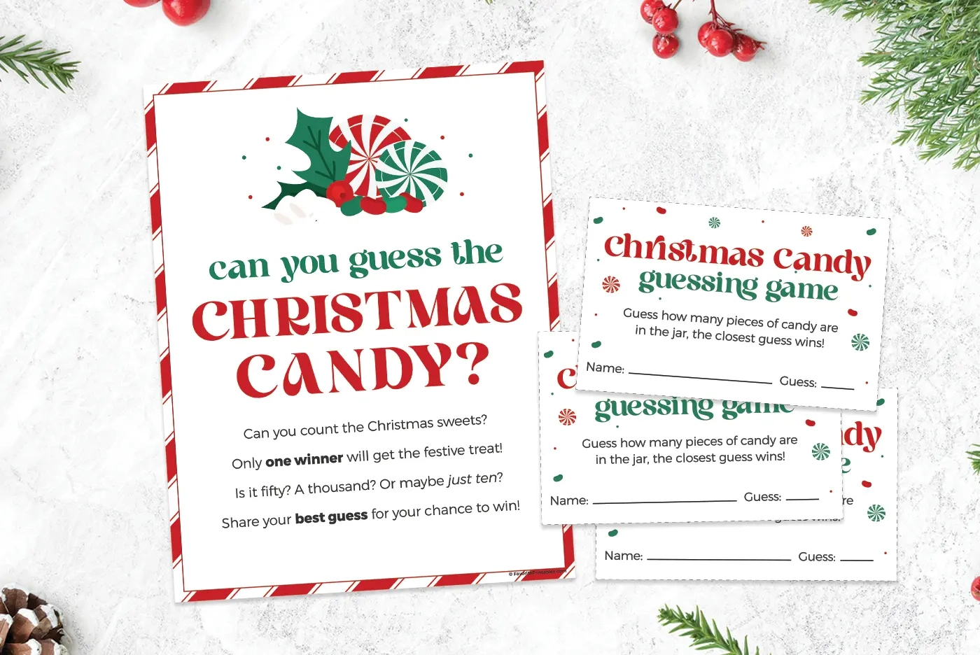 Free Printable Christmas Candy Guessing Game - Favorite Printables with regard to Free Printable Candy Guessing Game