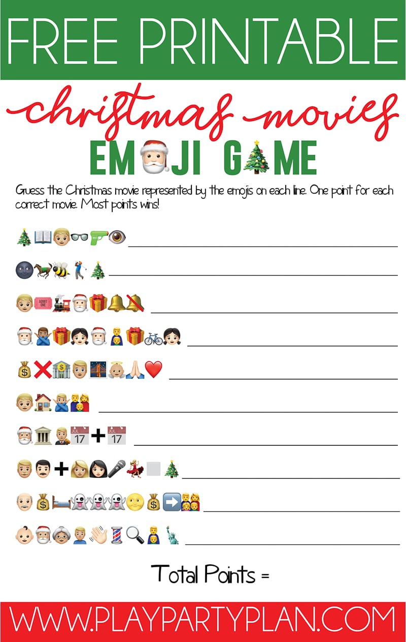 Free Printable Christmas Emoji Game - Play Party Plan for Christmas Song Emoji Game Free Printable