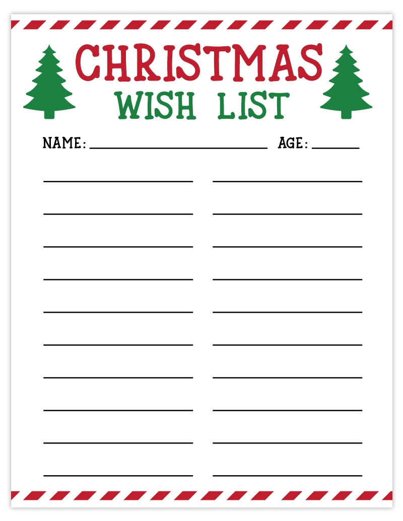 Free Printable Christmas List | Wish List For Kids - Pjs And Paint regarding Free Printable Christmas List For Santa